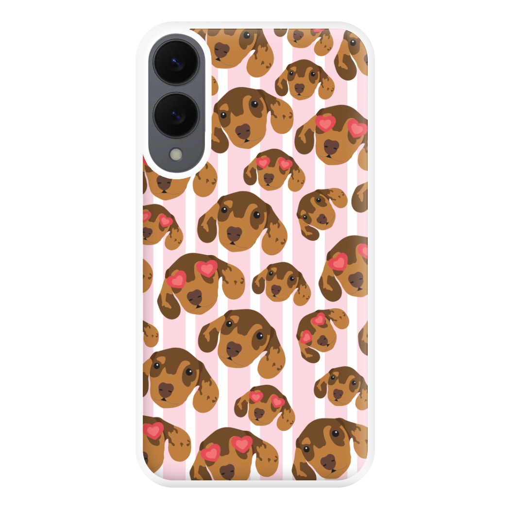 Stripes And Dachshunds Pattern Phone Case for Galaxy S25 Edge