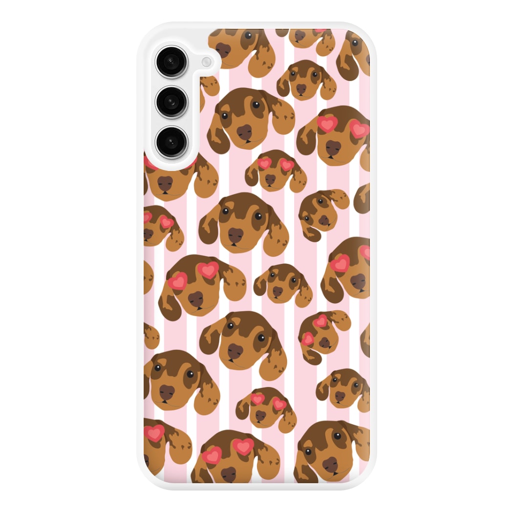 Stripes And Dachshunds Pattern Phone Case for Galaxy S23FE