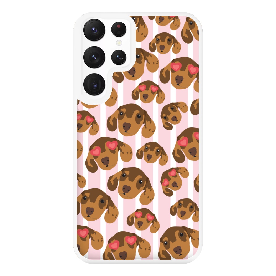 Stripes And Dachshunds Pattern Phone Case for Galaxy S22 Ultra