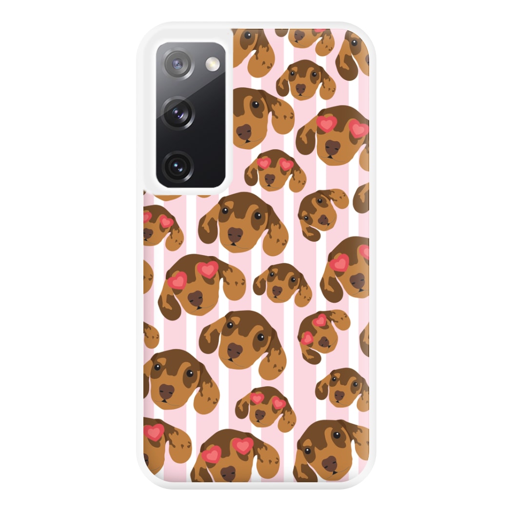 Stripes And Dachshunds Pattern Phone Case for Galaxy S20FE