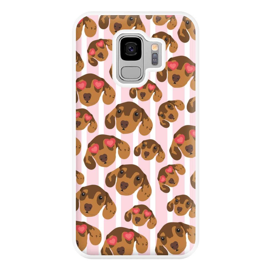 Stripes And Dachshunds Pattern Phone Case for Galaxy S9 Plus