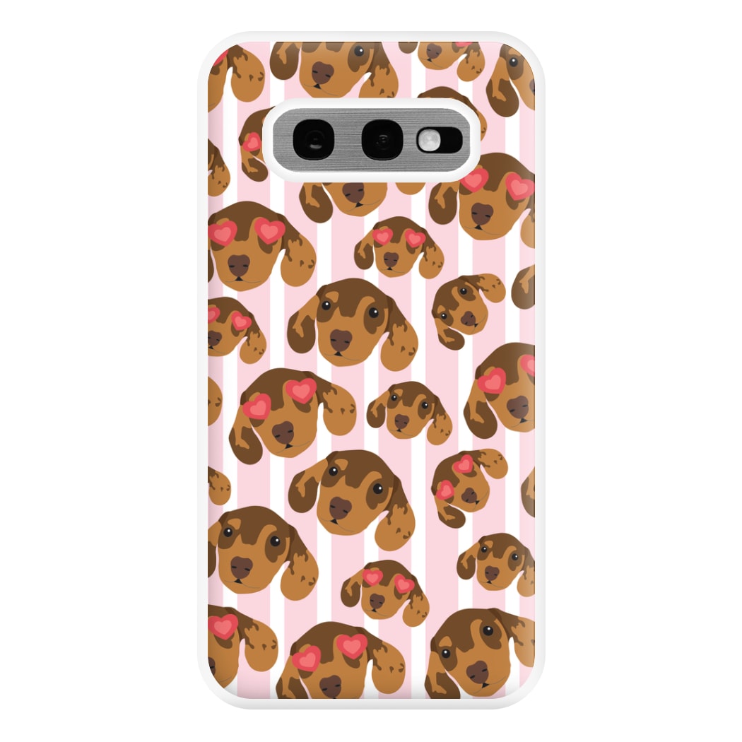Stripes And Dachshunds Pattern Phone Case for Galaxy S10e