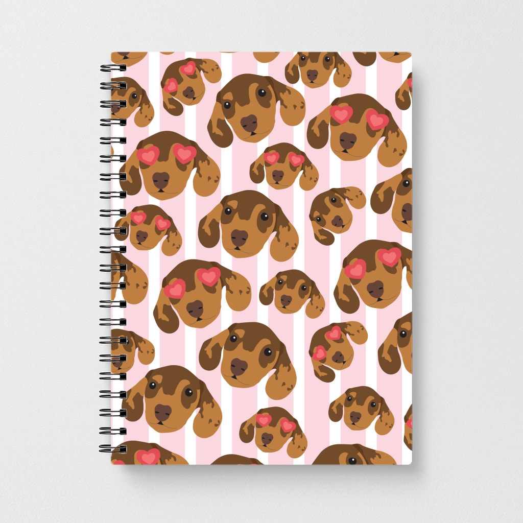 Stripes And Dachshunds Pattern Notebook