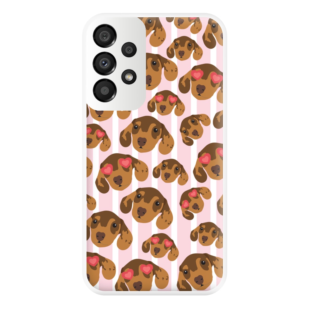 Stripes And Dachshunds Pattern Phone Case for Galaxy A33