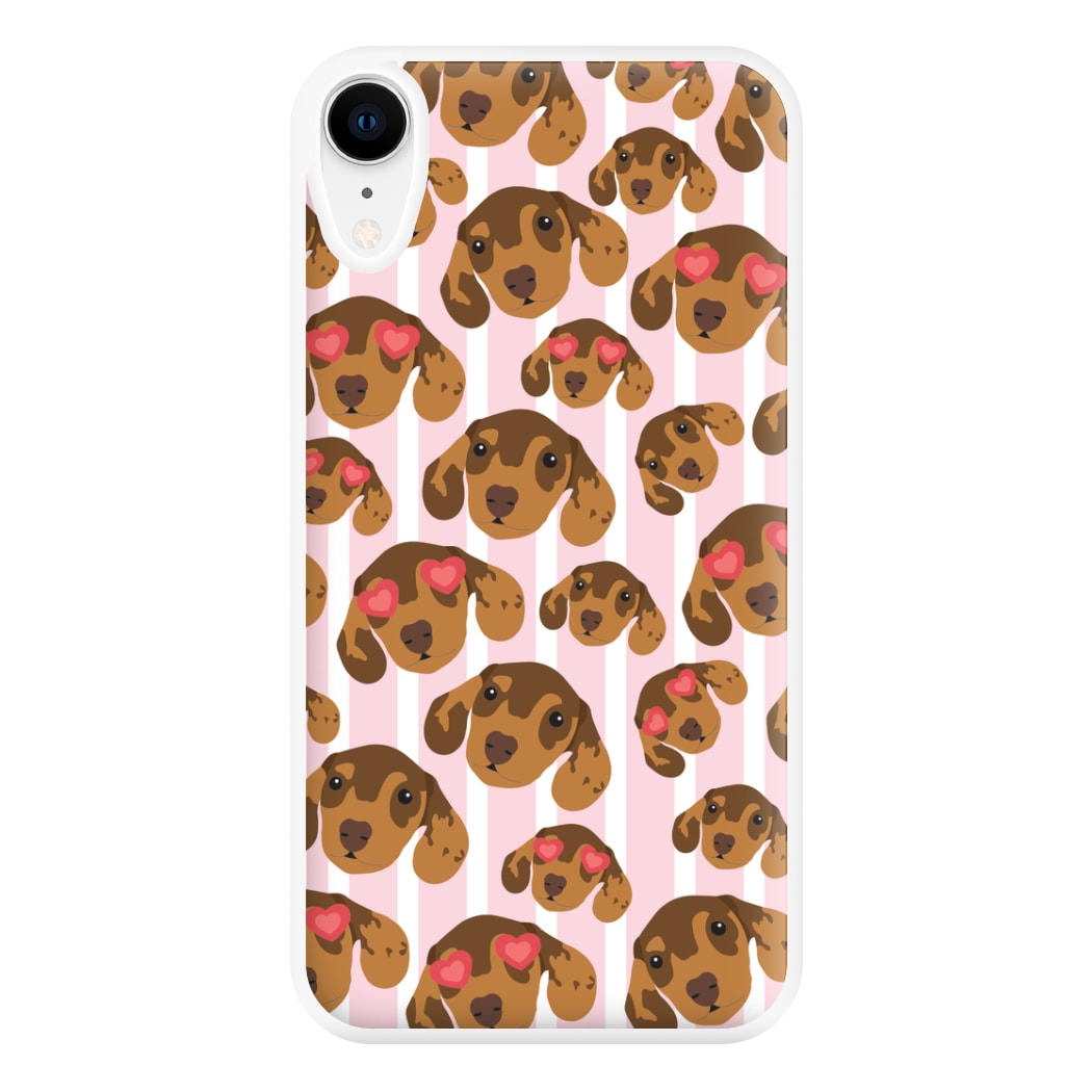 Stripes And Dachshunds Pattern Phone Case for iPhone XR
