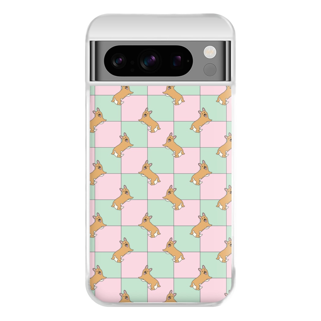 Checkered Corgis Pattern Phone Case for Google Pixel 8 Pro