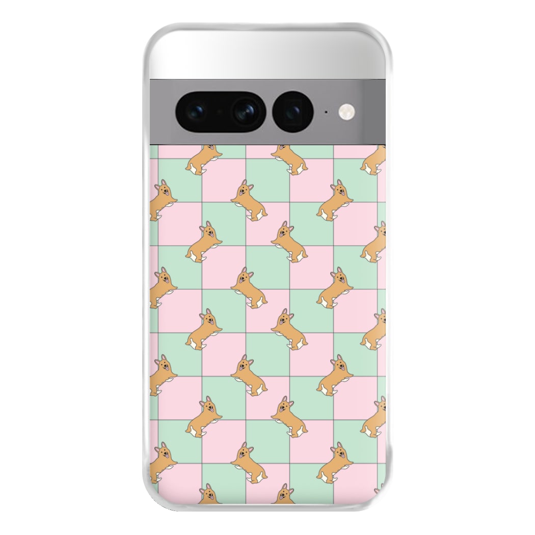 Checkered Corgis Pattern Phone Case for Google Pixel 7 Pro