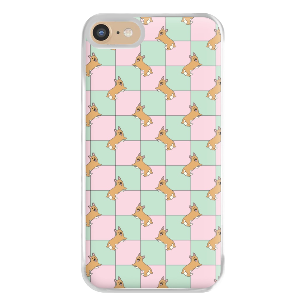 Checkered Corgis Pattern Phone Case for iPhone 6 / 7 / 8 / SE