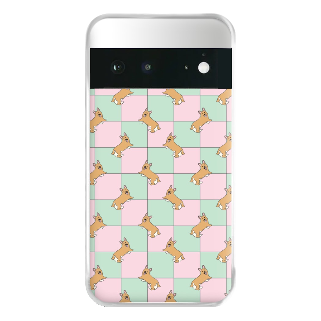 Checkered Corgis Pattern Phone Case for Google Pixel 6a