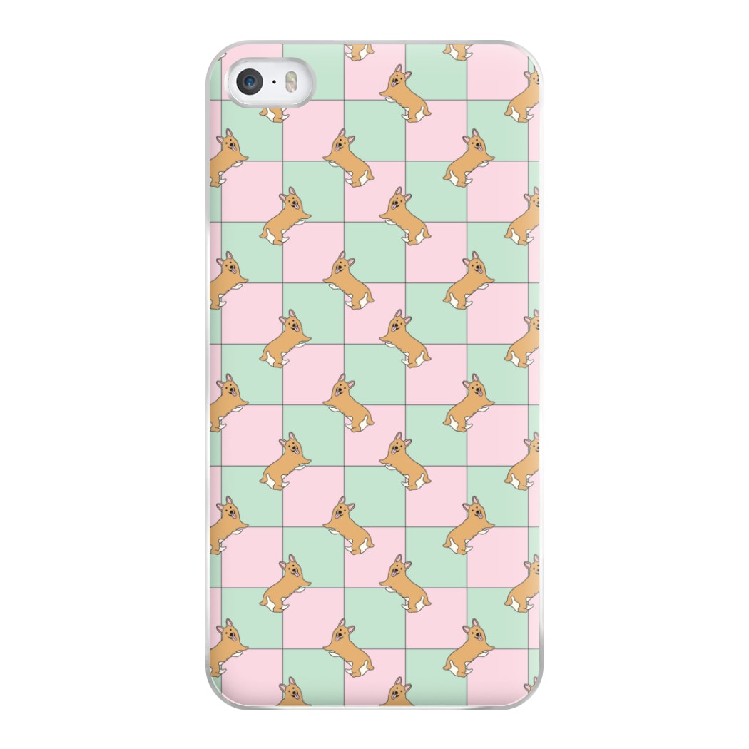 Checkered Corgis Pattern Phone Case for iPhone 5 / 5s / SE 2016
