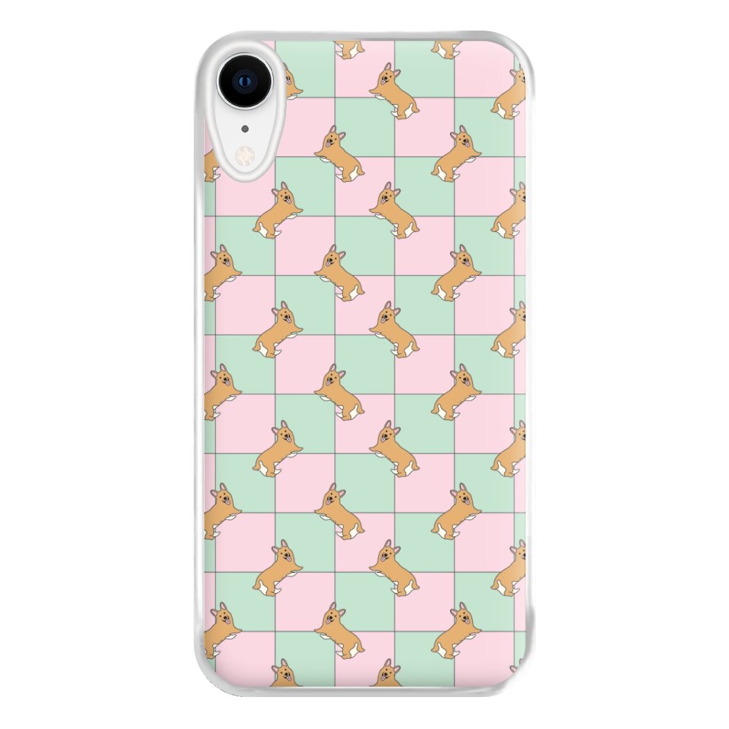 Checkered Corgis Pattern Phone Case for iPhone XR