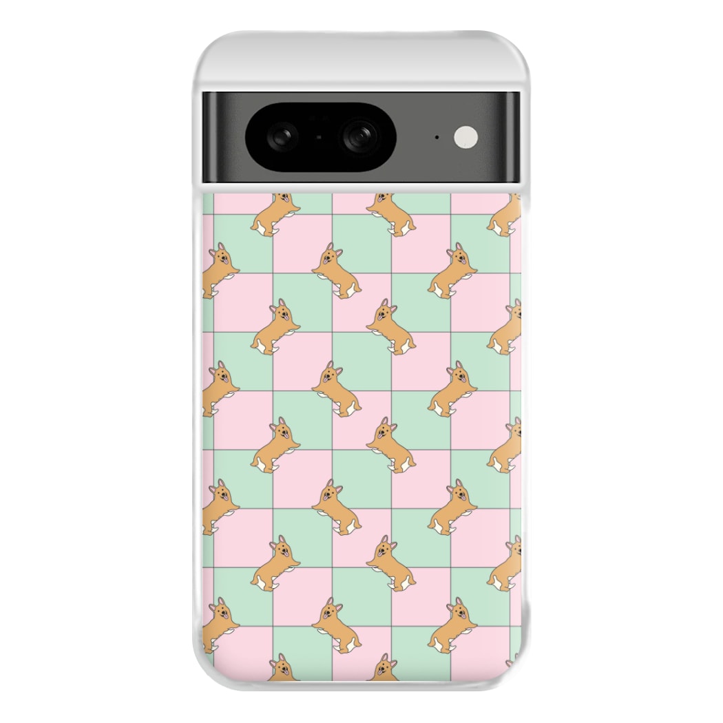Checkered Corgis Pattern Phone Case for Google Pixel 8