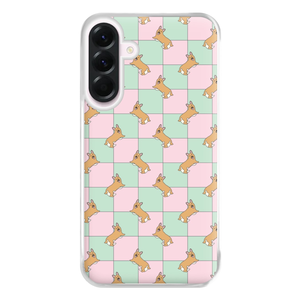 Checkered Corgis Pattern Phone Case for Galaxy A36