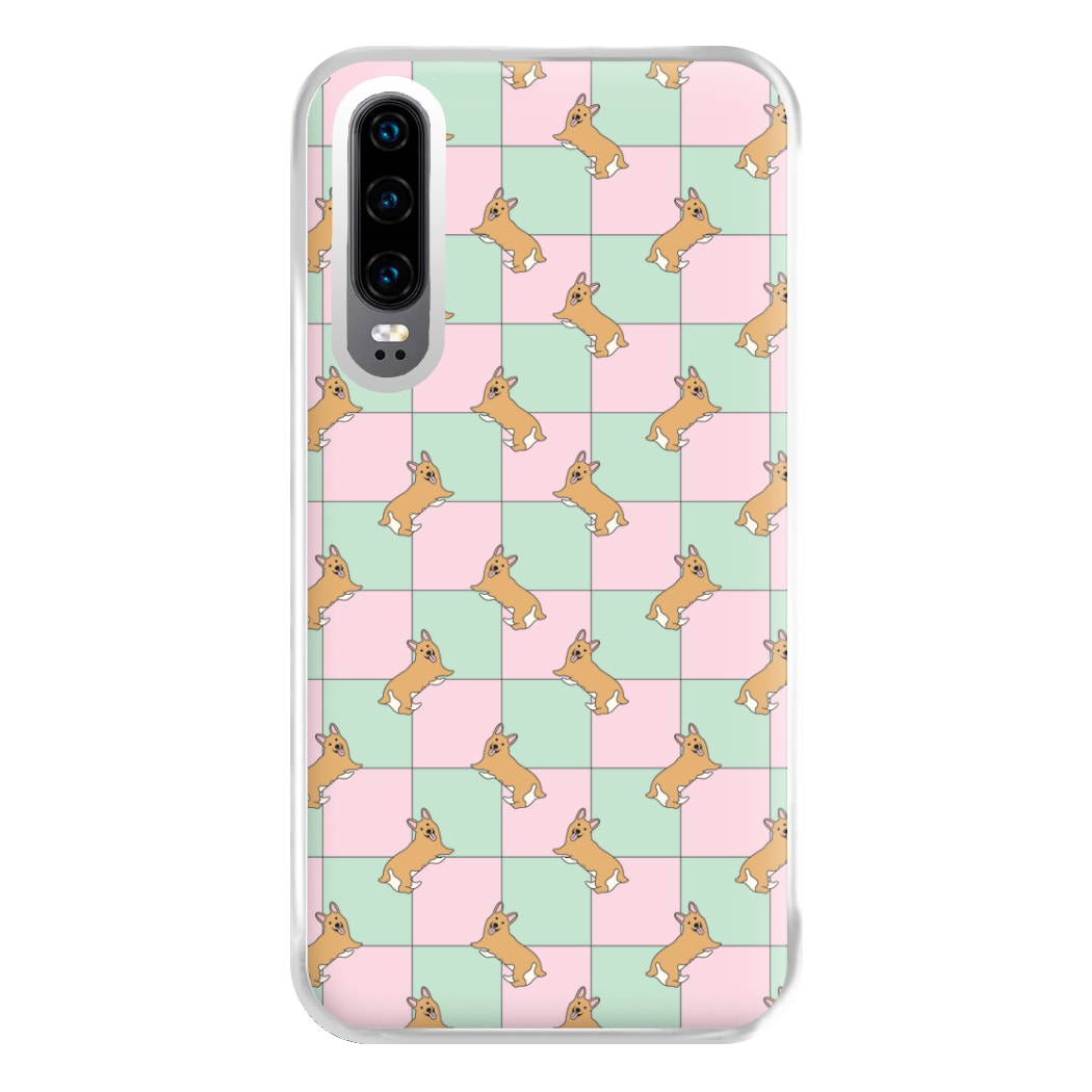 Checkered Corgis Pattern Phone Case for Huawei P30