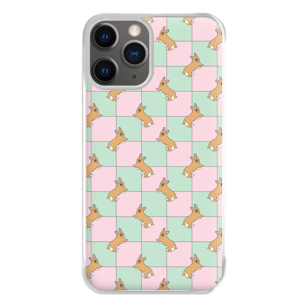 Checkered Corgis Pattern Phone Case for iPhone 12 Pro Max