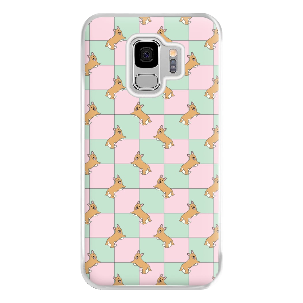 Checkered Corgis Pattern Phone Case for Galaxy S9 Plus