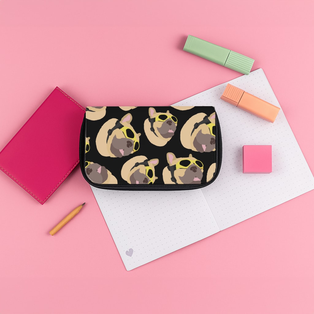 Frenchie With Goggles Pattern Pencil Case