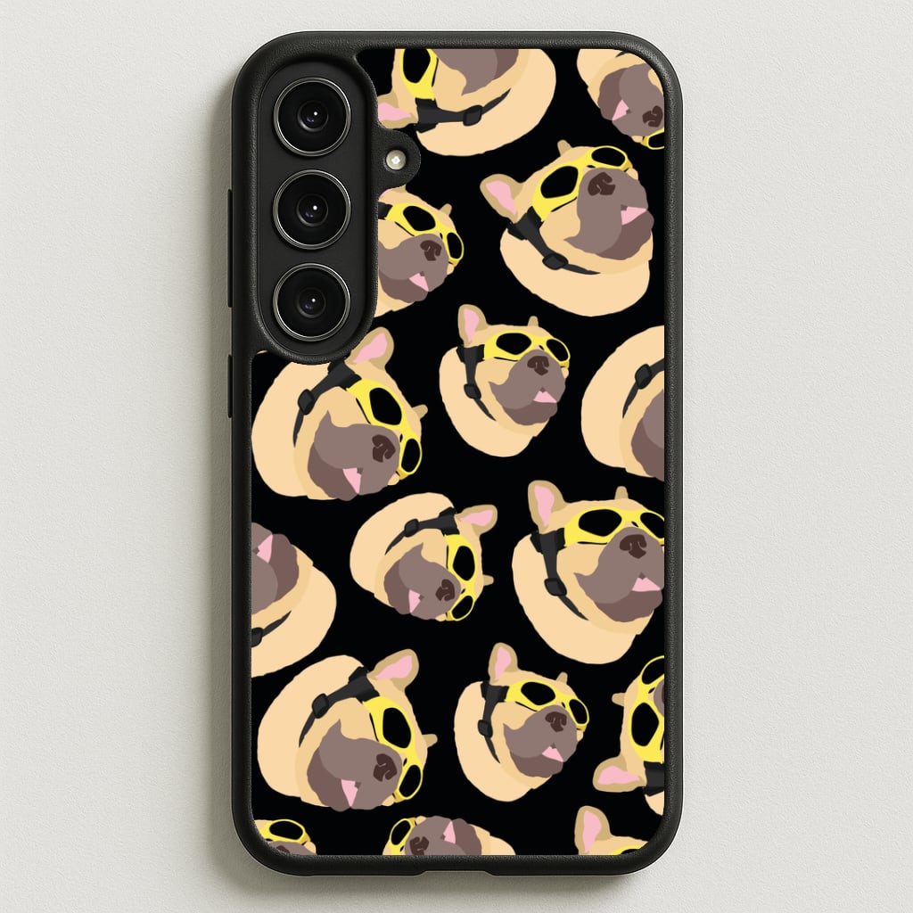 Frenchie With Goggles Pattern Phone Case for Galaxy S25FE