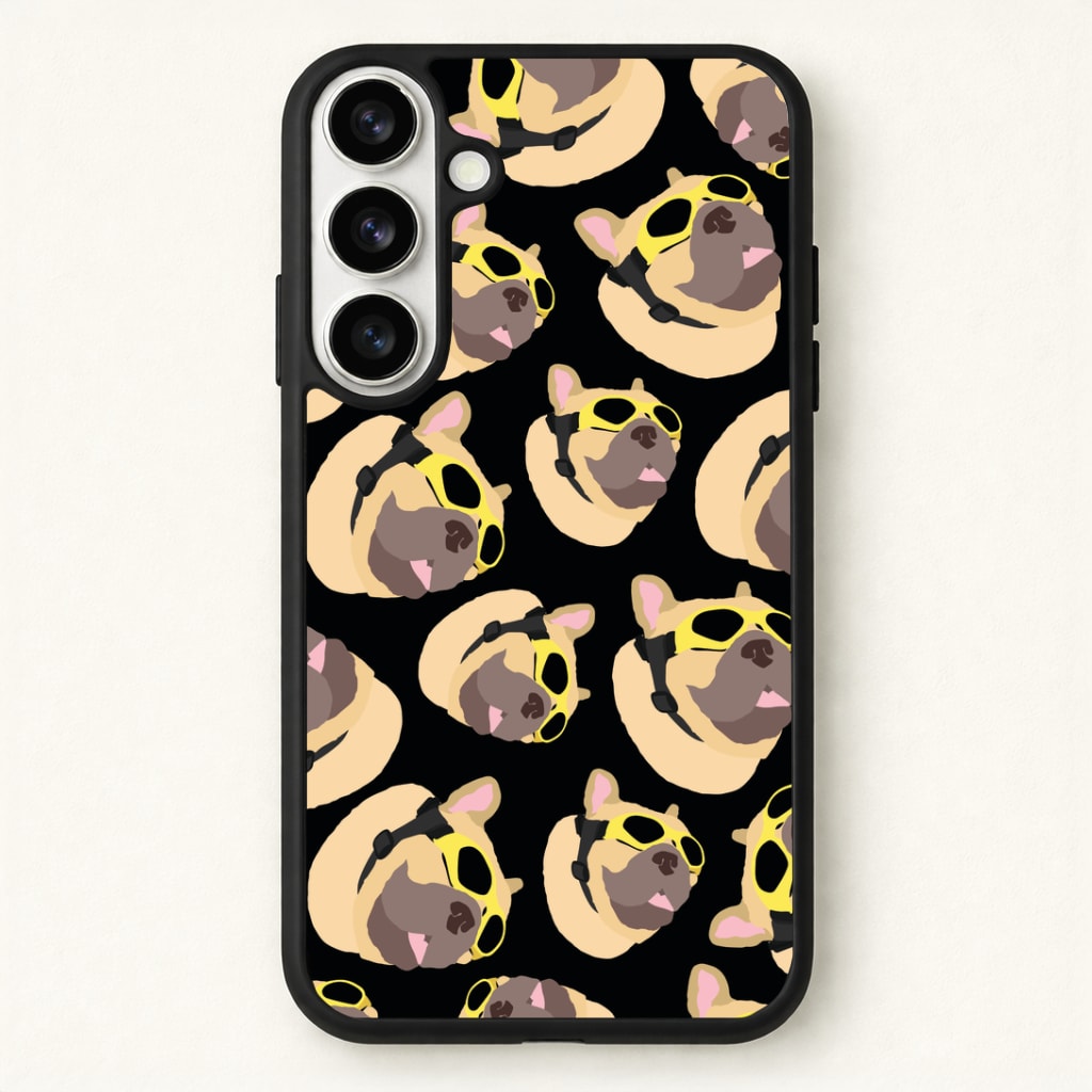 Frenchie With Goggles Pattern Phone Case for Galaxy S26
