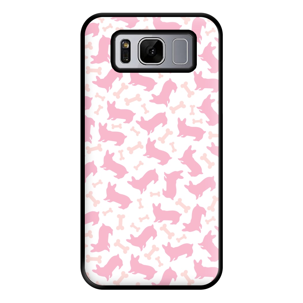 Pink Corgi Silhouette Pattern Phone Case for Galaxy S8 Plus