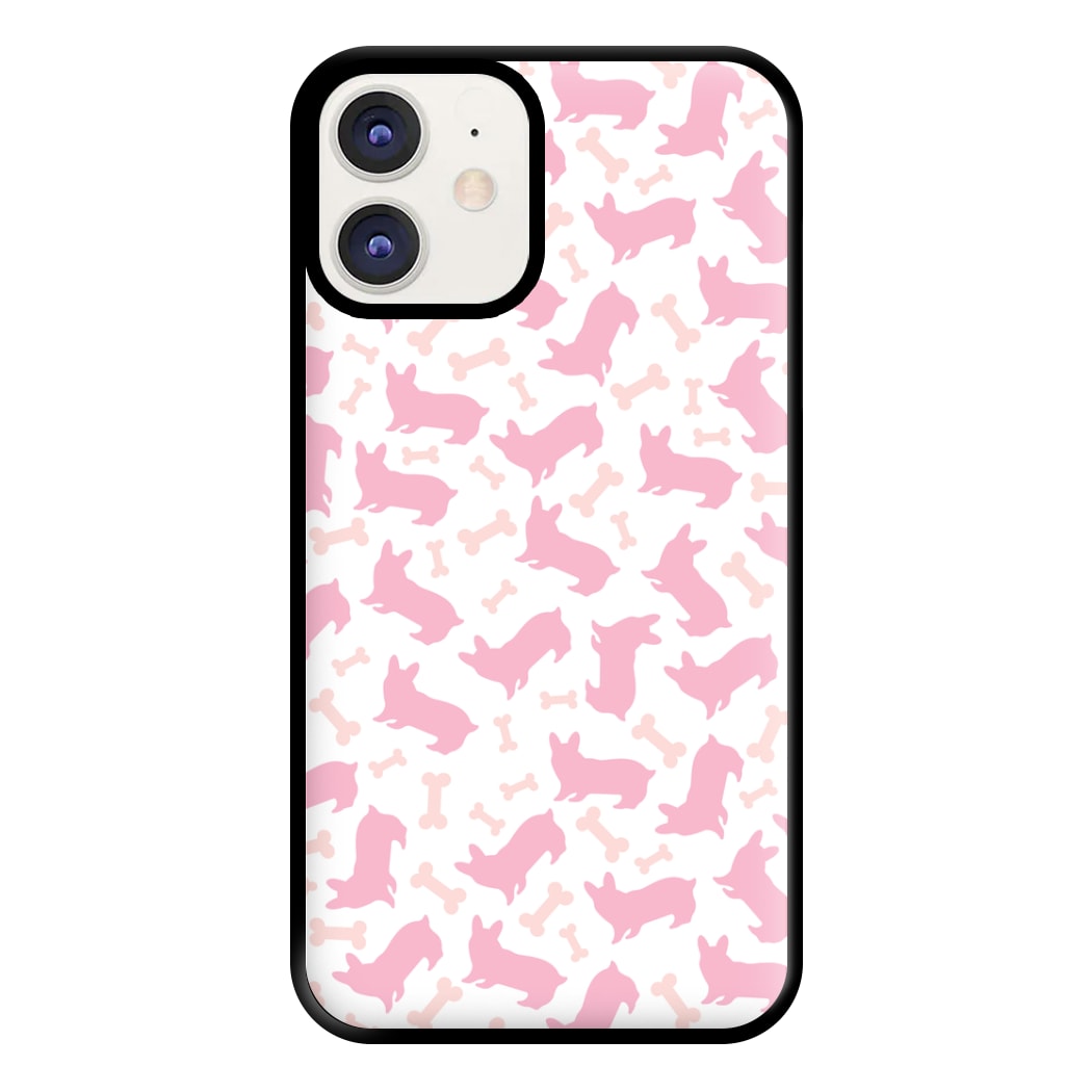 Pink Corgi Silhouette Pattern Phone Case for iPhone 11