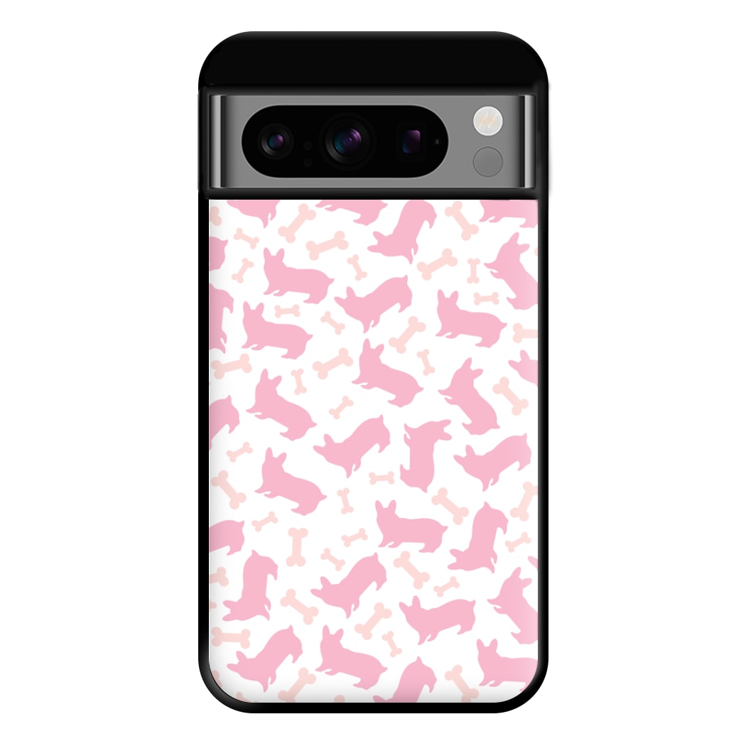 Pink Corgi Silhouette Pattern Phone Case for Google Pixel 8 Pro
