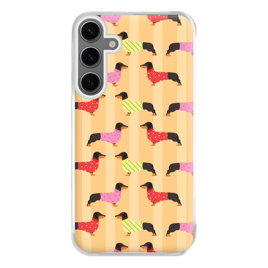 Dachshunds In Sweaters Pattern Phone Case for Galaxy S24FE