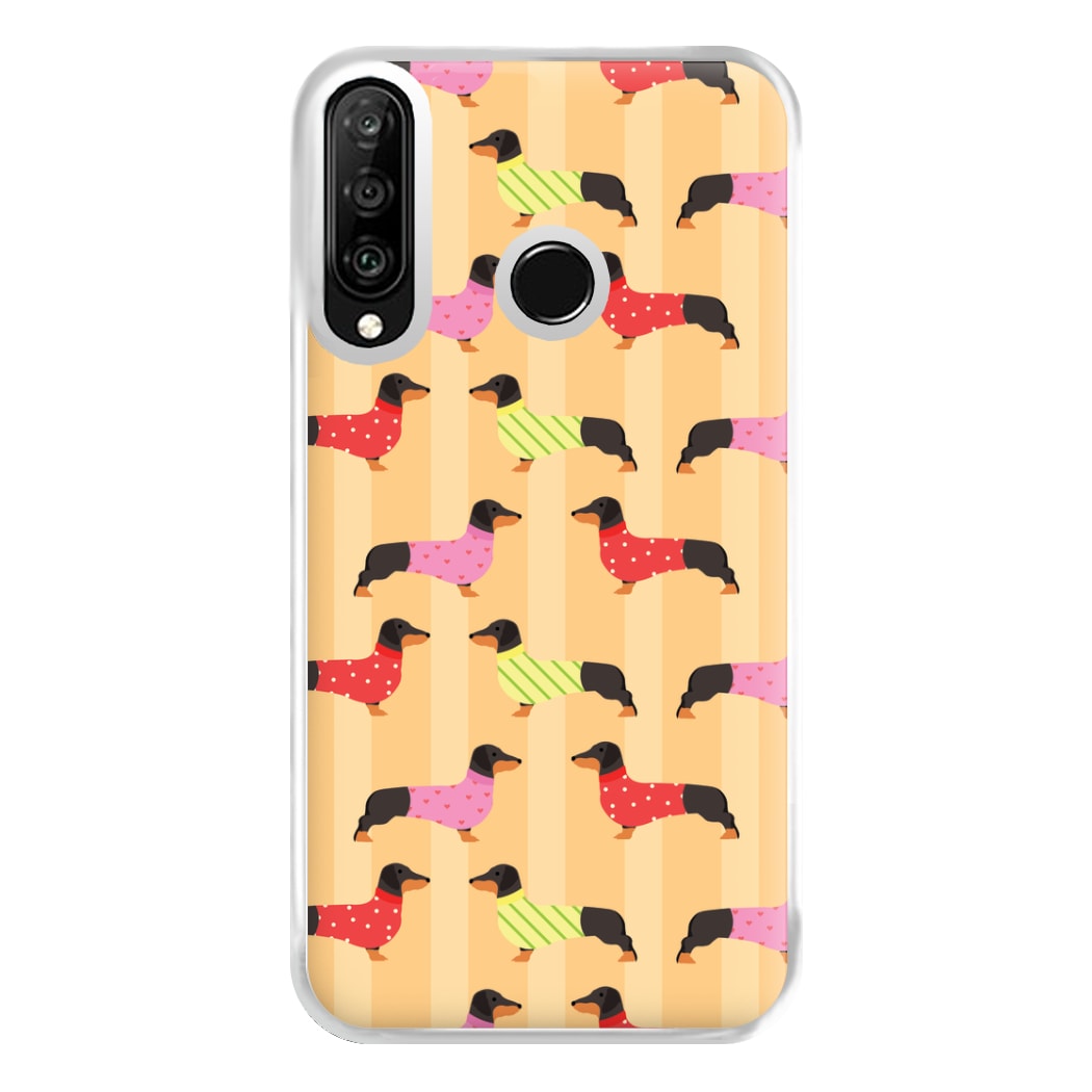 Dachshunds In Sweaters Pattern Phone Case for Huawei P30 Lite