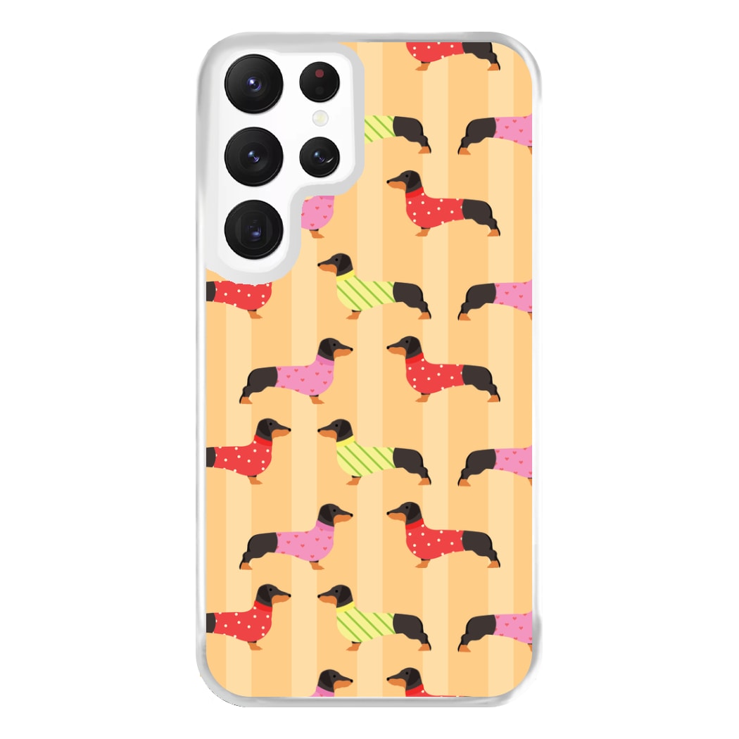 Dachshunds In Sweaters Pattern Phone Case for Galaxy S22 Ultra