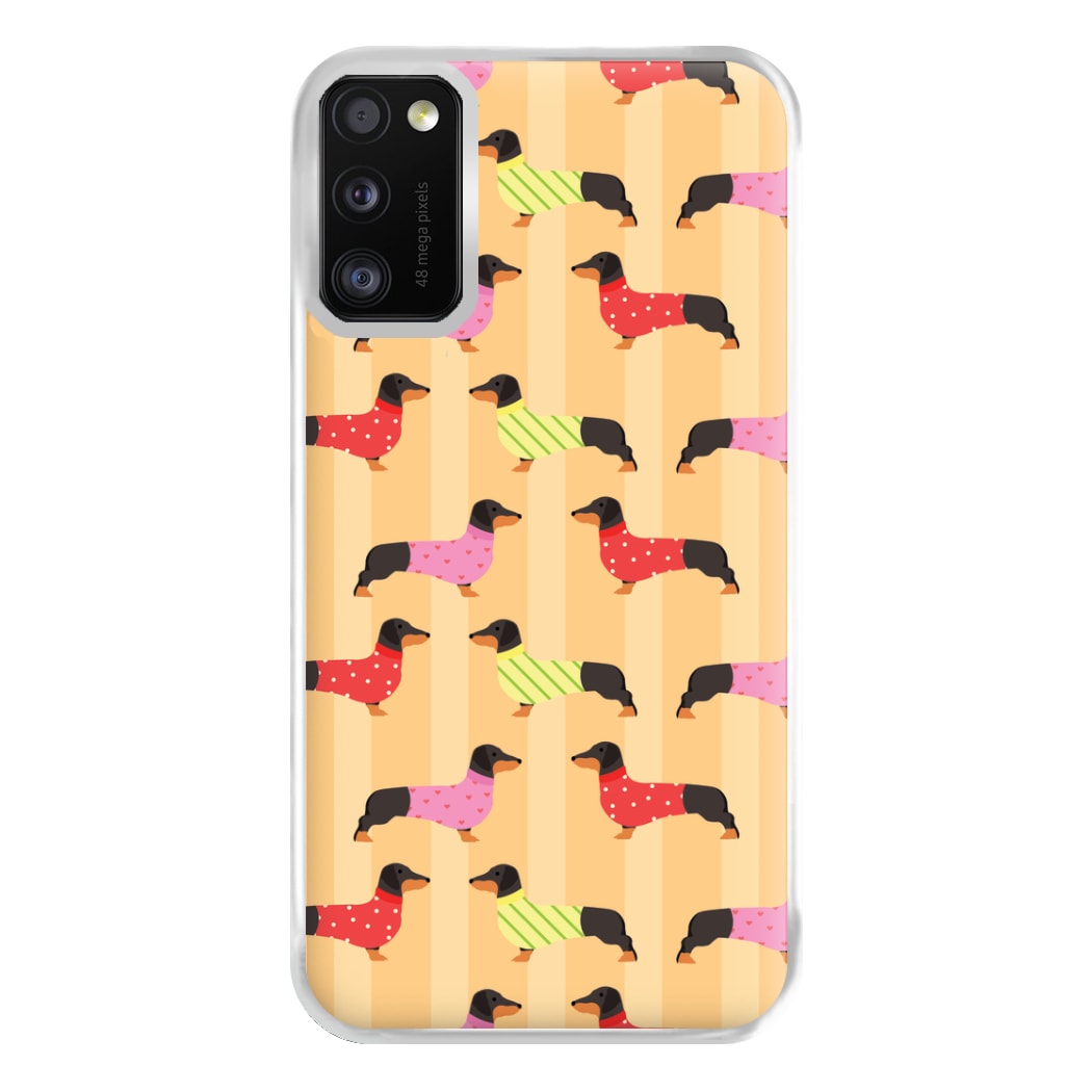 Dachshunds In Sweaters Pattern Phone Case for Galaxy A41