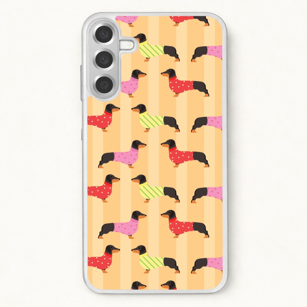 Dachshunds In Sweaters Pattern Phone Case for Galaxy A57