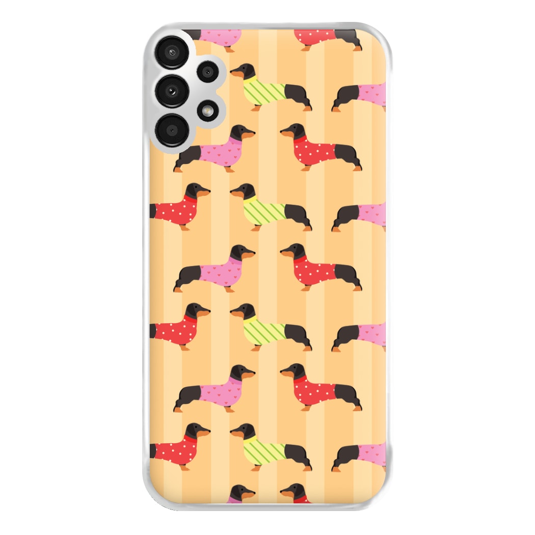 Dachshunds In Sweaters Pattern Phone Case for Galaxy A13