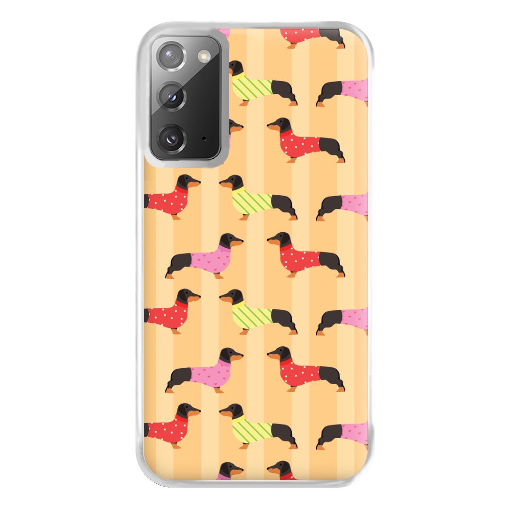 Dachshunds In Sweaters Pattern Phone Case for Galaxy Note 20 Ultra