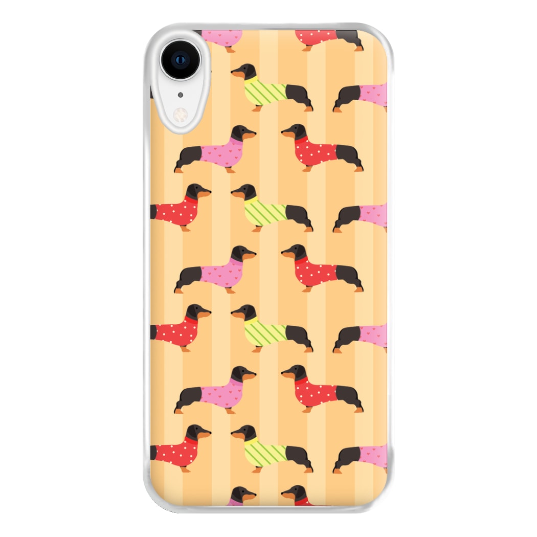 Dachshunds In Sweaters Pattern Phone Case for iPhone XR