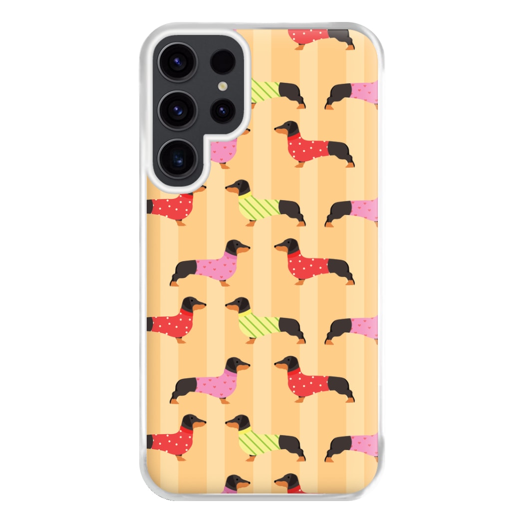 Dachshunds In Sweaters Pattern Phone Case for Galaxy S23 Ultra
