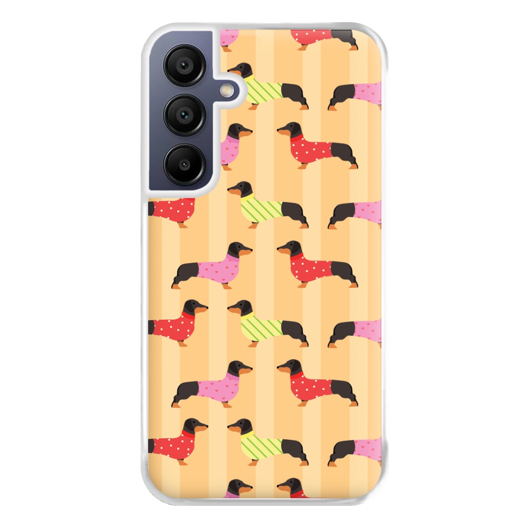 Dachshunds In Sweaters Pattern Phone Case for Galaxy A16
