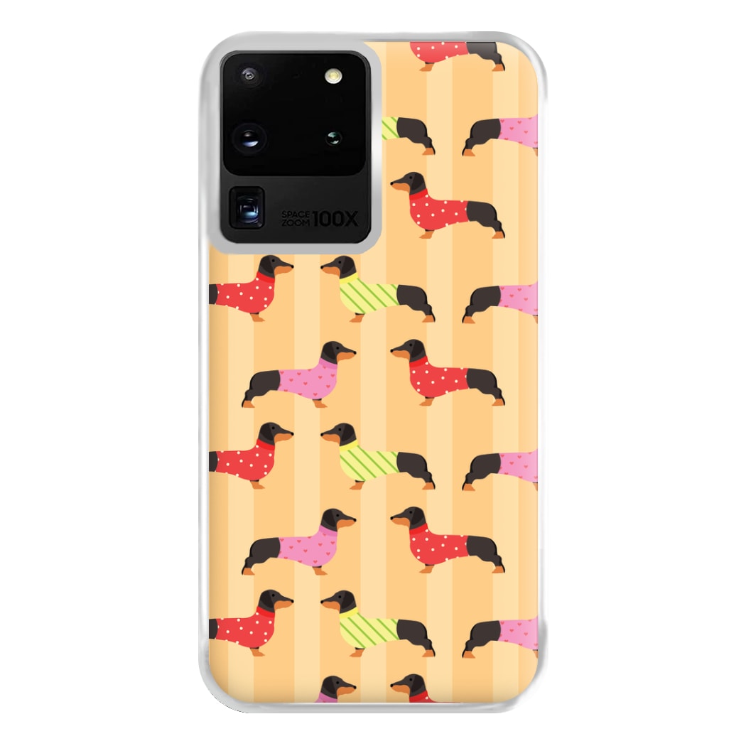 Dachshunds In Sweaters Pattern Phone Case for Galaxy S20 Ultra