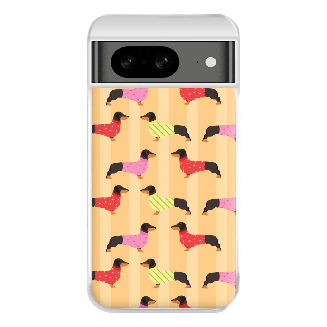 Dachshunds In Sweaters Pattern Phone Case for Google Pixel 8