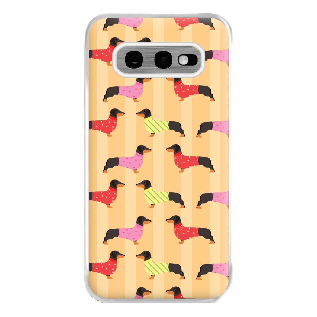 Dachshunds In Sweaters Pattern Phone Case for Galaxy S10e