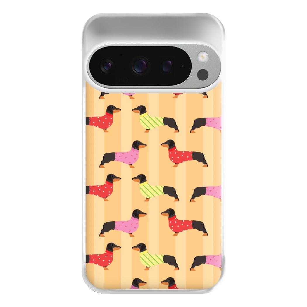 Dachshunds In Sweaters Pattern Phone Case for Google Pixel 9 Pro XL