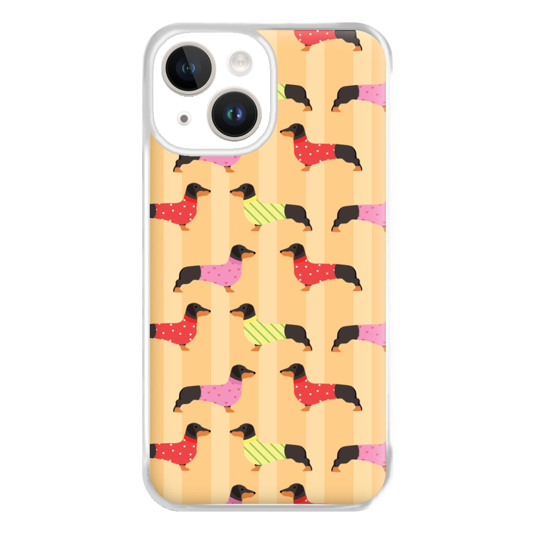 Dachshunds In Sweaters Pattern Phone Case for iPhone 14