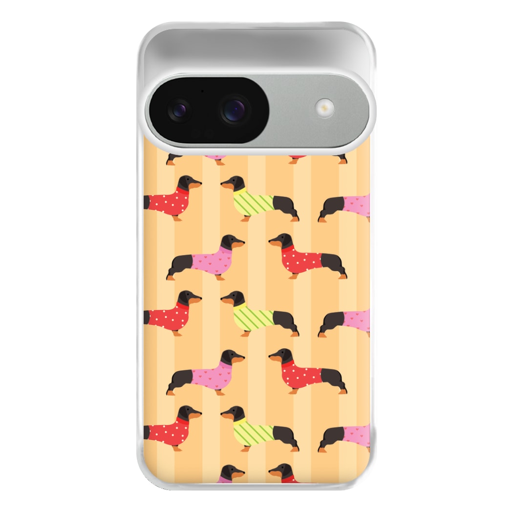 Dachshunds In Sweaters Pattern Phone Case for Google Pixel 9 / 9 Pro