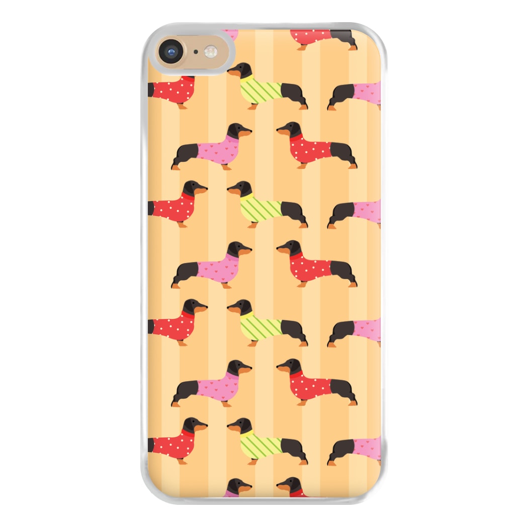 Dachshunds In Sweaters Pattern Phone Case for iPhone 6 Plus / 7 Plus / 8 Plus