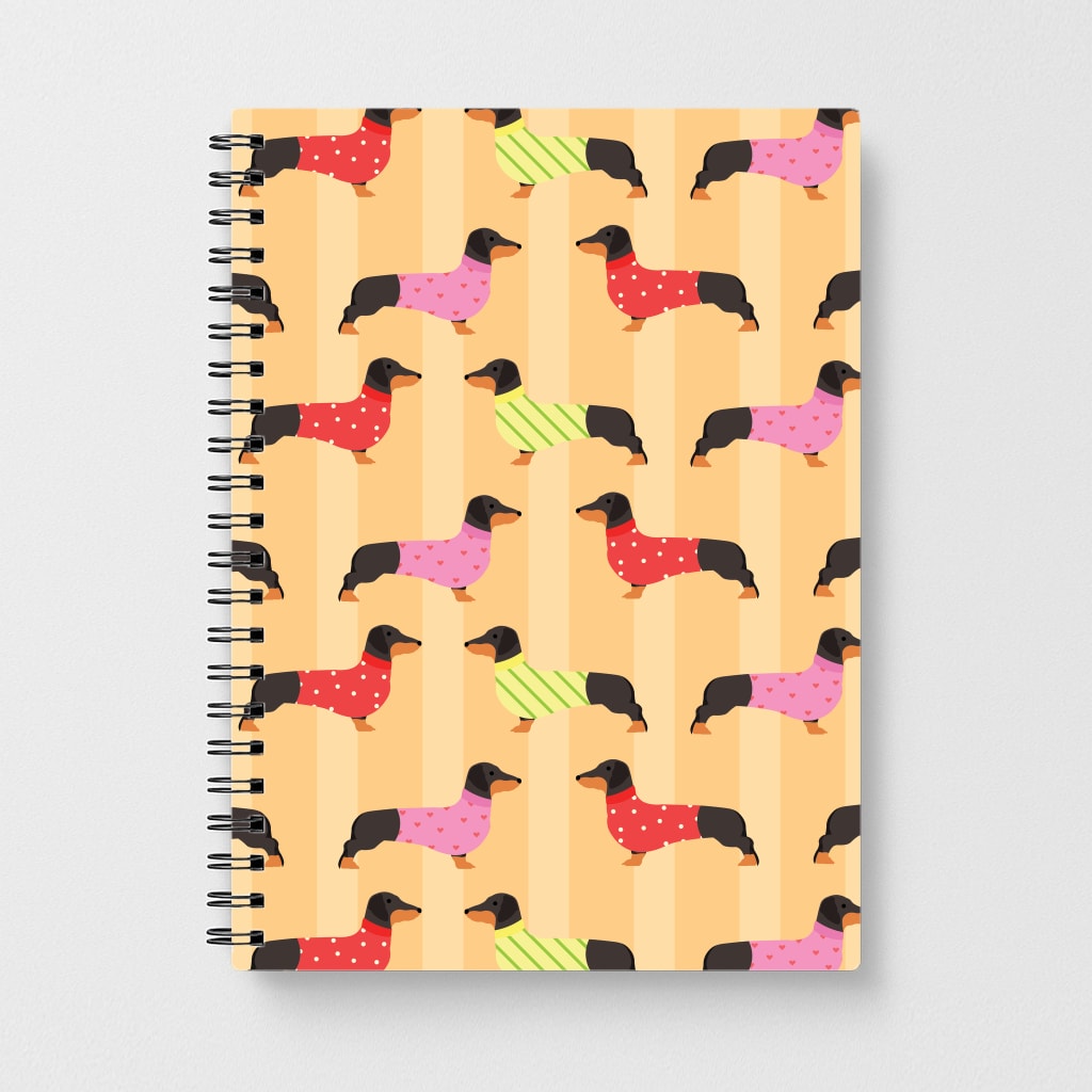 Dachshunds In Sweaters Pattern Notebook