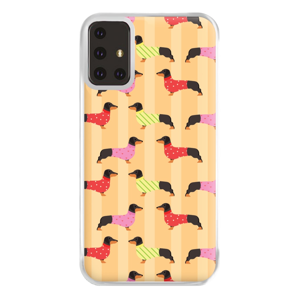 Dachshunds In Sweaters Pattern Phone Case for Galaxy A71