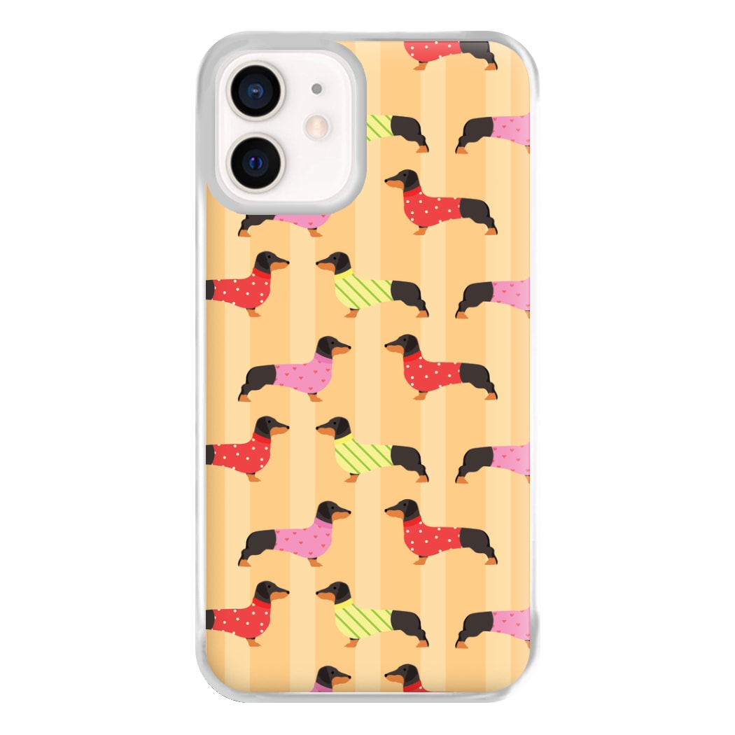Dachshunds In Sweaters Pattern Phone Case for iPhone 13 Mini