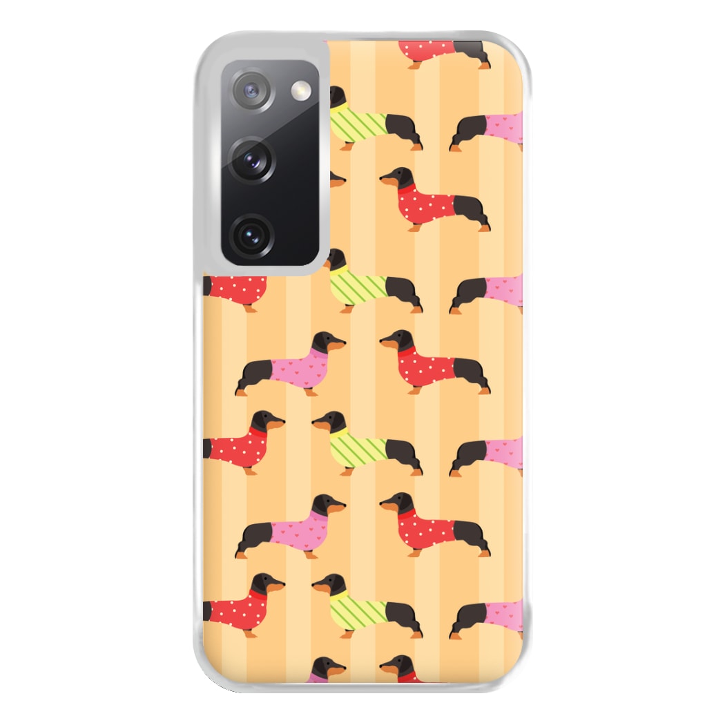 Dachshunds In Sweaters Pattern Phone Case for Galaxy S20FE