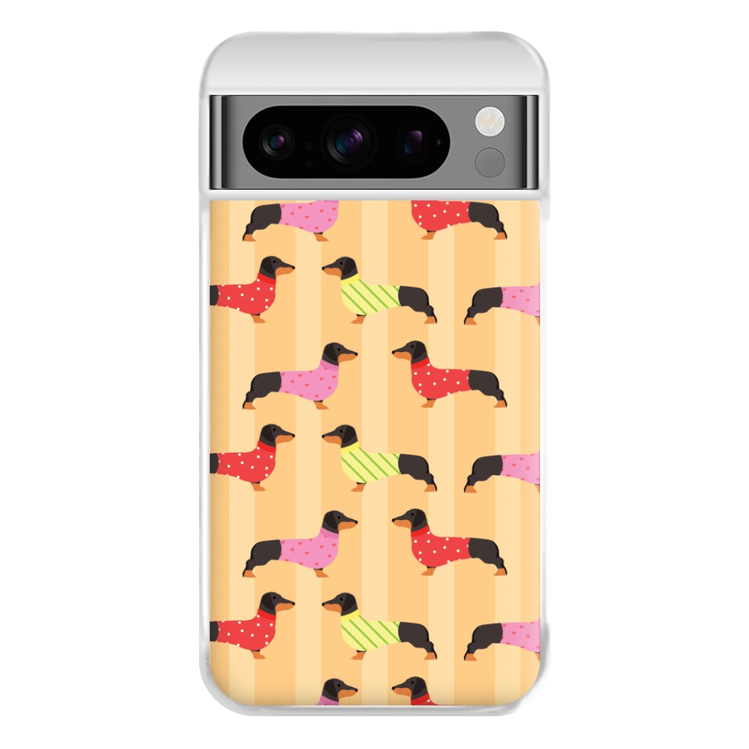Dachshunds In Sweaters Pattern Phone Case for Google Pixel 8 Pro