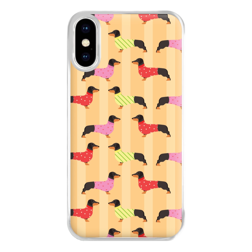 Dachshunds In Sweaters Pattern Phone Case for iPhone XS Max