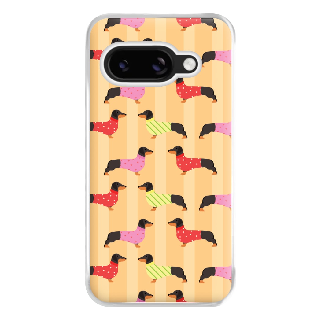 Dachshunds In Sweaters Pattern Phone Case for Google Pixel 8a